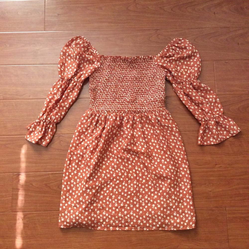 AS U WISH - orange flowy autumn dress